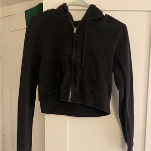 Brandy Melville cropped black zip up